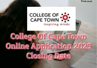 College Of Cape Town Online Application 2025 Closing Date