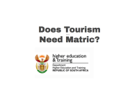 Does Tourism Need Matric?