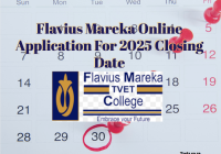 Flavius Mareka Online Application For 2025 Closing Date