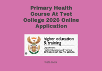 Primary Health Course At Tvet College 2026 Online Application