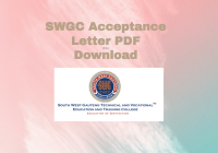 SWGC Acceptance Letter PDF Download