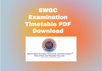 SWGC Examination Timetable PDF Download