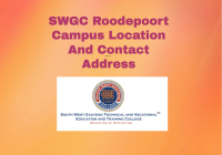 SWGC Roodepoort Campus Location And Contact Address