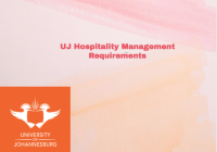 UJ Hospitality Management Requirements