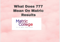 What Does 777 Mean On Matric Results