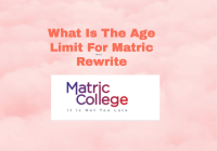 What Is The Age Limit For Matric Rewrite